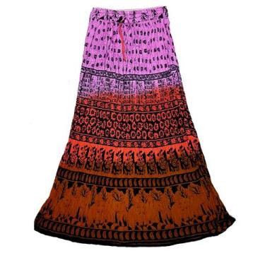 Imagem de Saia Indiana Maia Cigana Rodada Longa Vários Modelos - Bali, Vermelho,