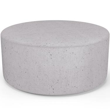 Imagem de Puff Redondo Orgânico para Living 90cm Lola W01 Linho Cinza - Lyam Decor