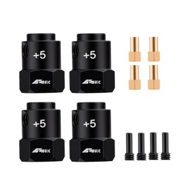 Imagem de NMNRC 4pcs Black Stainless Steel Wheel Hex hub +5mm Extenders Compatible with 1/18 TRX4M High Trail TRX-4M Upgrades Part