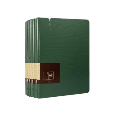 Imagem de Bolsa de documentos, 5 peças, pasta de arquivos A4 com inserções transparentes, armazenamento de arquivos de dados, material de escritório, 60 páginas, suporte de documentos (verde)