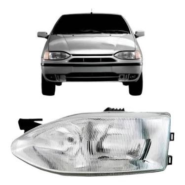 Imagem de Farol Lado Esquerdo LE Biparabola Policarbonato Palio 1999 a 2000 Substituição Automotiva Encaixe Preciso Iluminação Segura Material Resistente Instalação Prática