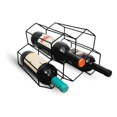 Imagem de Adega Porta-Vinhos Colmeia em Ferro Preto – Design Moderno 5 Garrafas