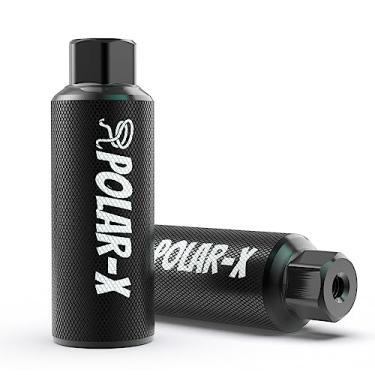 Imagem de Volo Polar-X Bike Pegs BMX Acessórios 3/8 Polegada 1 Par de Eixos Sólidos Traseiro Dianteiro Pé Descanso Street Stunt Liga de Alumínio Antiderrapante Leve Bicicleta Crianças Ciclismo Scooter (Preto)