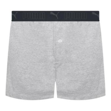 Imagem de Cueca Puma Samba Canção Cotton Abertura Frontal Elástco 40MM, Cinza me