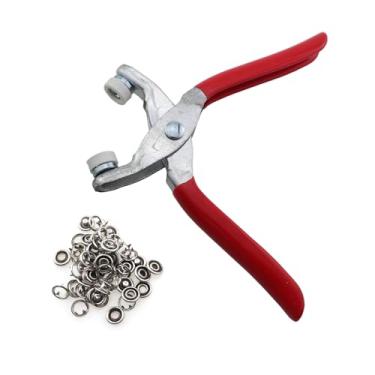 Imagem de ZQIY Conjunto de ferramentas de alicate de segurança de crochê incluindo 50 conjuntos de cinco fechos de aço inoxidável de 150 mm para instalar fixadores de pressão em cintos de pijama macacão