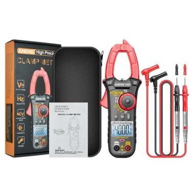 Imagem de Alicate Amperímetro Digital Profissional ANENG CM84 com NFe, Vermelho