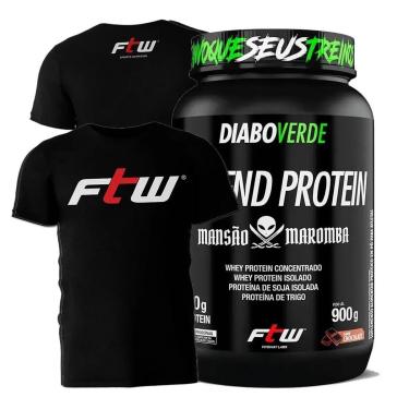 Imagem de WHEY PROTEIN MANSAO MAROMBA 900G + CAMISETA ESPORTIVA LOGO P - FTW (MORANGO)-Unissex