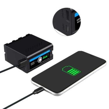Imagem de Bateria Recarregável NP-F990T com Power Bank para Iluminadores e Filma
