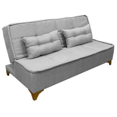 Imagem de Sofá Cama Zayan 2 Lugares Tecido Linho 186cm Boareto Cor Cinza