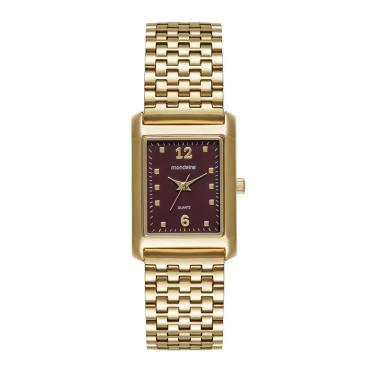 Imagem de Relogio Mondaine Feminino Ref: 32921lpmvde2 Retangular Dourado