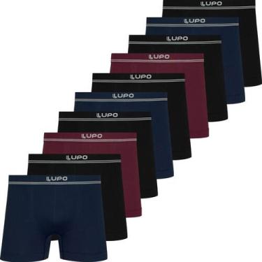 Imagem de Kit 10 Cuecas Boxer Lupo Original Box Masculino Poliamida Sem Costura 