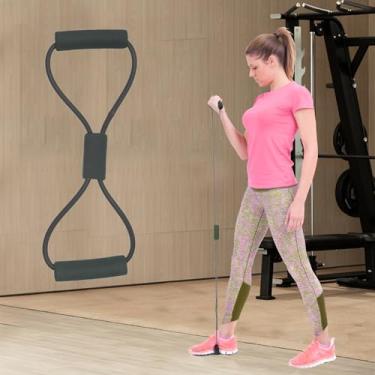 Imagem de Bandas de resistência, faixas de exercício para mulheres e homens, faixas de resistência em 8 formas para braços, expansor de peito, corda de puxar para ioga, academia, fitness, corda elástica de 8