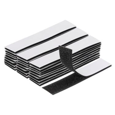 Imagem de Generic 24 conjuntos de tiras de gancho e laço com adesivo 1,5 x 10 cm fita dupla face gancho e laço de nylon autoadesivo para carro de escritório em casa, preto