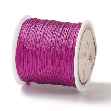 Imagem de Cordão de nylon de 0,8 mm para pulseiras, fabricação de joias, nó chinês, fio de nylon, contas para pulseiras trançadas da amizade, colares de macramê, artesanato faça você mesmo, vermelho violeta