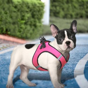 Imagem de Peitoral antipuxão para cães pequenos – Colete de tecido Oxford durável com tiras refletivas, malha respirável, fácil de usar rosa vermelho M (pescoço: 29,5 cm - 32,5 cm, peito: 39,5 cm - 41,5 cm)