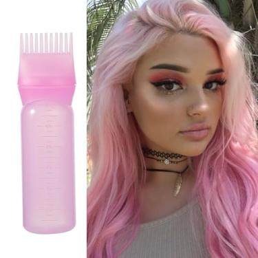 Imagem de Ferramenta de pente aplicador de tinta de cabelo com garrafa, dispensador de coloração de cabelo de precisão para uso DIY e salão, fácil aplicação para tratamento de cabelo e cor, preto