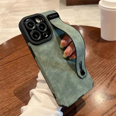 Imagem de Pulseira de couro capa de telefone macia para iphone 11 12 13 14 15 pro max plus x xr xs 7 8 plus se suporte capa traseira, verde, para iphone 7plus