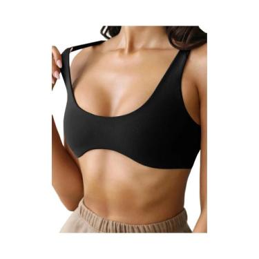 Imagem de Top De Yoga Esportivo Com Decote Em U Dupla Face, Ajuste Justo Para Fi
