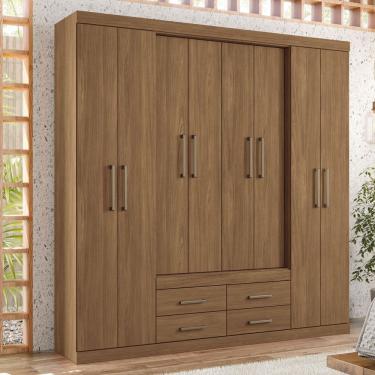 Imagem de Guarda-Roupa Casal Barbados 8 Portas 4 Gavetas Jatoba - Pnr Móveis