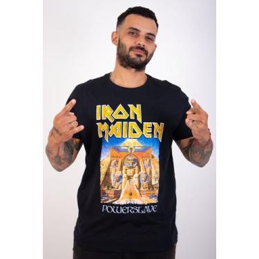 Imagem de Camiseta Rock Hits Iron Maiden Powerslave - Piticas, M, Preto, Unissex