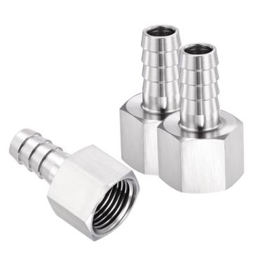 Imagem de HARFINGTON 3 peças 1/5.1 cm a 1/5.1 cm NPT fêmea aço inoxidável barras sextavadas mangueira encaixe de farpa splicer mender metal para impressão 3D, compressor de ar, máquina CNC, matrizes