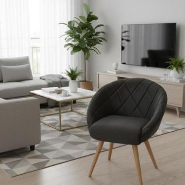 Imagem de Poltrona Ibisco Moderna Cinza Suede Compacta Apartamento Espuma D26 Es