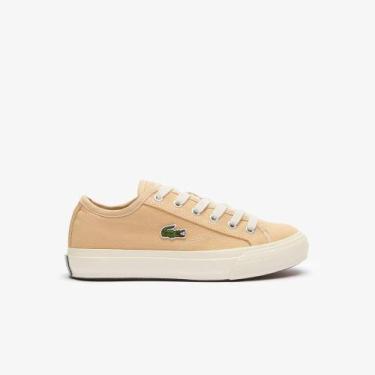 Imagem de Tênis Lacoste feminino Backcourt, 35, Marrom claro, Off white