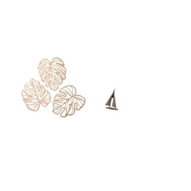 Imagem de Fenteer Arte de Parede Criativa com Barco à Vela E Folhas de Palmeira Tropicais em Madeira, Decoração de Selva para Quarto, Banheiro, TV, Hotel E Sala de Esta