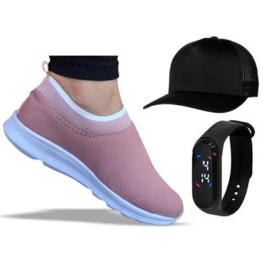 Imagem de Tênis Meia Casual Comfort Feminino Masculino Macio Leve Calce Fácil Or