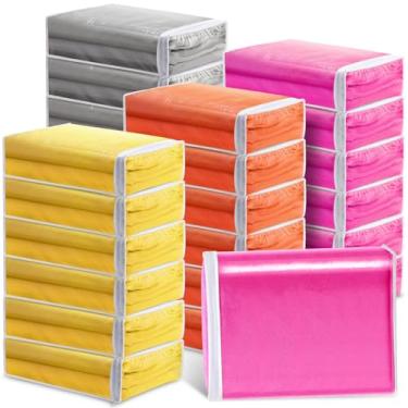 Imagem de 50 peças de sacos de armazenamento de vinil transparente com zíper, 38 cm x 28 cm x 10 cm, sacos de armazenamento de plástico transparente com zíper para lençóis de cama, edredom, roupas, cobertores, armário de linho