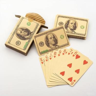 Imagem de Utypee Gold Playing Cards - Deck of Cards with Dollar Bill Foil Design, Plastic Poker Cards for Games & Gifts, Waterproof Poker
