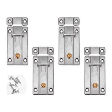 Imagem de 4 peças de portão deslizante de portão de fazenda parafuso deslizante fechadura de porta fechadura de porta porta de segurança porta flip parafuso deslizante trava de segurança fechadura de porta