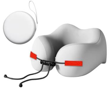 Imagem de Travesseiro de viagem de pescoço, dormir portátil para carro | Travesseiro para alívio de pressão no pescoço com corda ajustável para enfermagem, poltrona, trabalho, cama, mochilão, caminhada