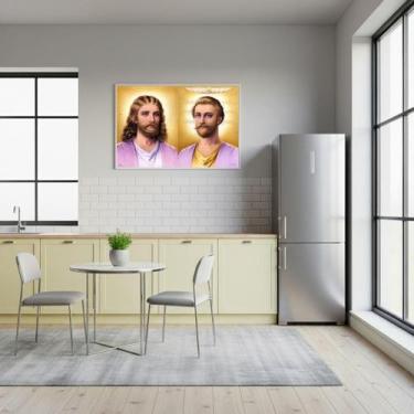 Imagem de Quadro Decorativo Mestres Jesus E Saint Germain - 50X70Cm - Quadros On