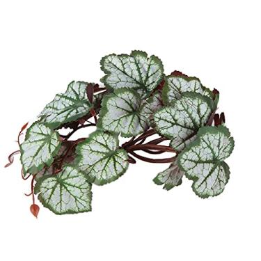 Imagem de Pissente Planta de Réptil Artificial, Decoração de Folhas de Plástico Realista para Terrário de Répteis e Tanque de Peixes, Com Ventosas, Material Não Seguro (Onde a raiz sai)