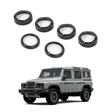 Imagem de Anel de botão de botão de console central para acessórios INEOS Grenadier 2020-2025, acabamento da tampa do botão de controle climático A/C, painel de painel, ar condicionado/interruptor de volume