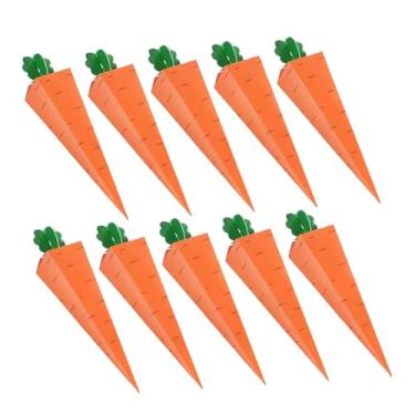Imagem de oshhni Conjunto de 10 caixas de doces em formato de cenoura para decoração de presentes. Caixas de papel fofas para lembrancinhas, ideais para festas,