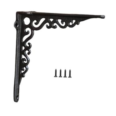 Imagem de MotiveTech Suporte de prateleira decorativo de parede, suporte de canto de metal, de prateleira de ferro fundido, Style B