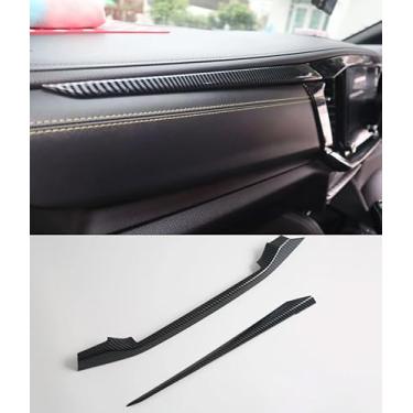 Imagem de Luyhok Painel interno console central AC acabamento da tampa da saída de ar, padrão de fibra de carbono, compatível com acessórios de carro Isuzu MU-X MUX 2025 2026