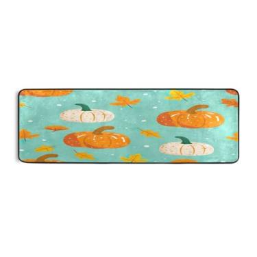 Imagem de Qilmy Tapete de corrida de abóbora colorido de Ação de Graças, 183 x 61 cm, antiderrapante, antifadiga, confortável, tapetes longos, para quarto, sala de estar, banheiro, corredores, entrywa462