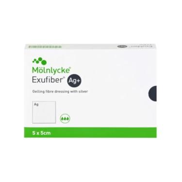Imagem de Curativo de Fibra Gelificante Exufiber Ag+ 5×5cm - caixa com 10 unidades
