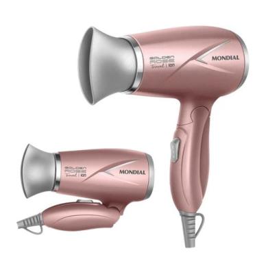 Imagem de Secador de Cabelos Portátil Dobrável 1200W Travel Golden Rose 2 Veloci