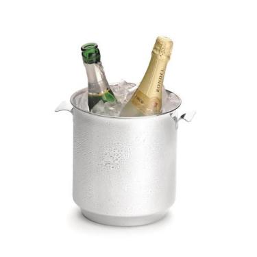 Imagem de Balde Para Gelo Inox Para Garrafas Com Alças 4,5 Litros Bar Festa Cham
