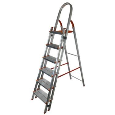 Imagem de Escada de alumínio com 6 degraus duplos residencial - EMD006 - Agata