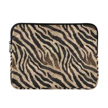 Imagem de Sletend Capa para laptop com estampa de zebra, bolsa fina acolchoada com zíper suave, serve para MacBook Pro/Air e laptops de 13 a 16 polegadas, pasta protetora leve para escritório e viagem