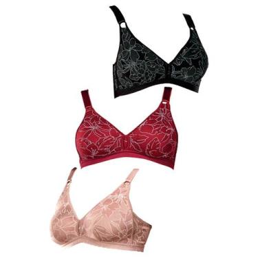 Imagem de Kit com 3 Sutiãs Sustentação Olimpo Anizete Demillus 61741 Taça B Colo