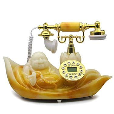 Imagem de UWEREBFM Telefone fixo retrô - telefone antigo com som claro, telefone retrô com tela, adequado para decoração de casa e escritório