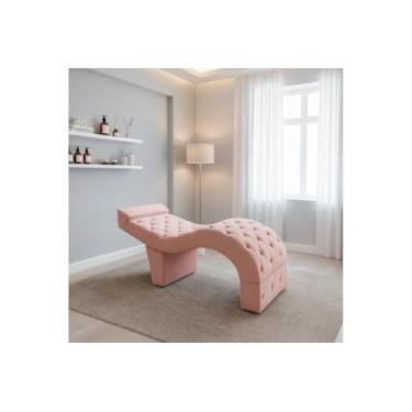 Imagem de Maca de Estética para Massagem Cílios Fixa Lash Estofada (Rose)