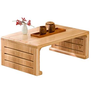 Imagem de AkosOL Mesa de centro para sala de estar, mesa de chão, varanda, mesa de chá, laptop, mesa de estudo infantil, material de madeira paulownia, 60 x 40 x 30 cm