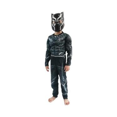 Imagem de Fantasia De Super-Herói Infantil Pantera Negra Com Máscara E Garras Pa